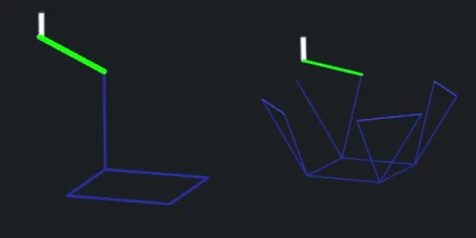 Toolpath animation of plotting with, and without ramping